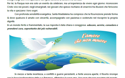 Gli auguri di Pasqua della Madre Generale Sandra Maggiolo e del Consiglio!